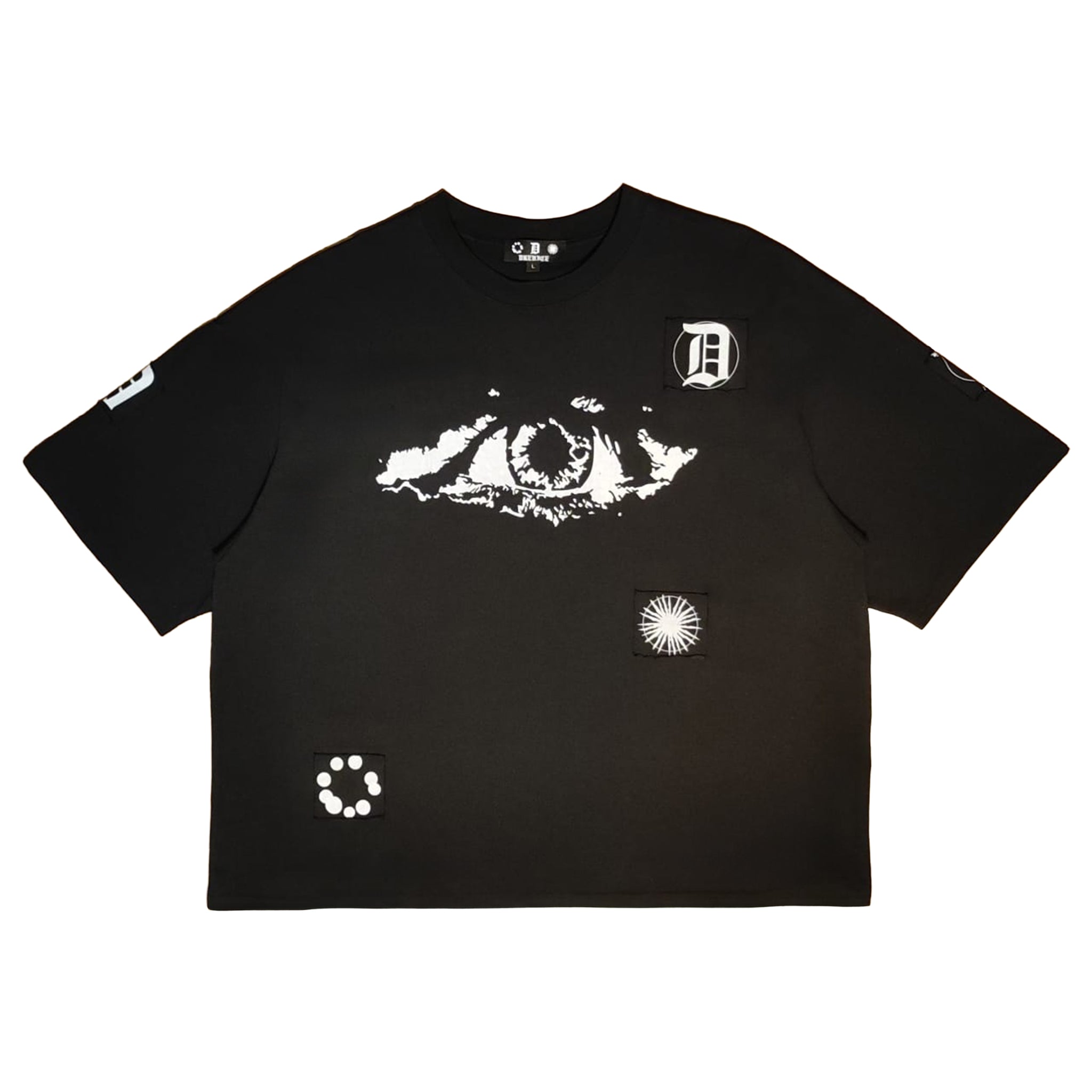 Boxy Cropped T-Shirt mit Patches | Visuals Tee Streetwear – DREVICE